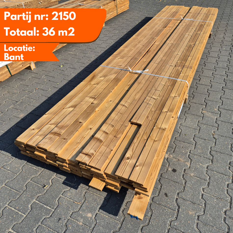 Partij Thermo Vuren Geborstelde Planken 4200x90x18mm