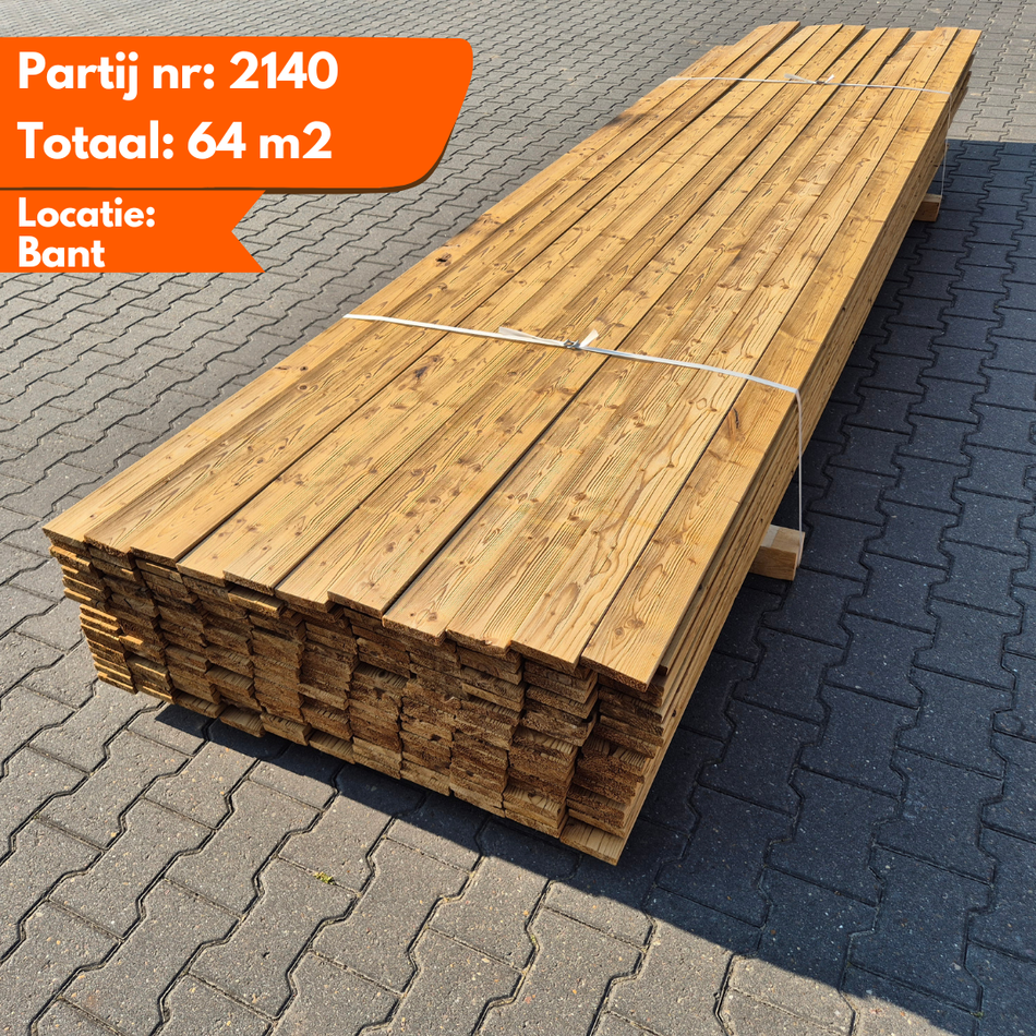 Partij Thermo Vuren Rabat planken Geborsteld 3000-3300-3600-3900x90x18mm