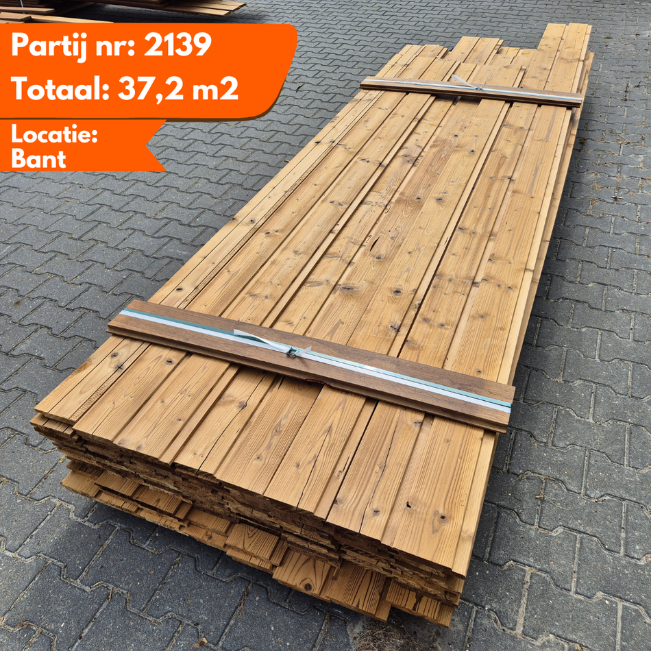Partij Thermo Vuren halfhouts Rabat planken Geborsteld 3000-3300-3600-3900x138/125x19mm