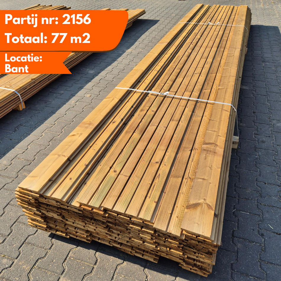 Partij Thermo Vuren Rabat dubbel rhombus Geborsteld 5400x140-130x18 mm