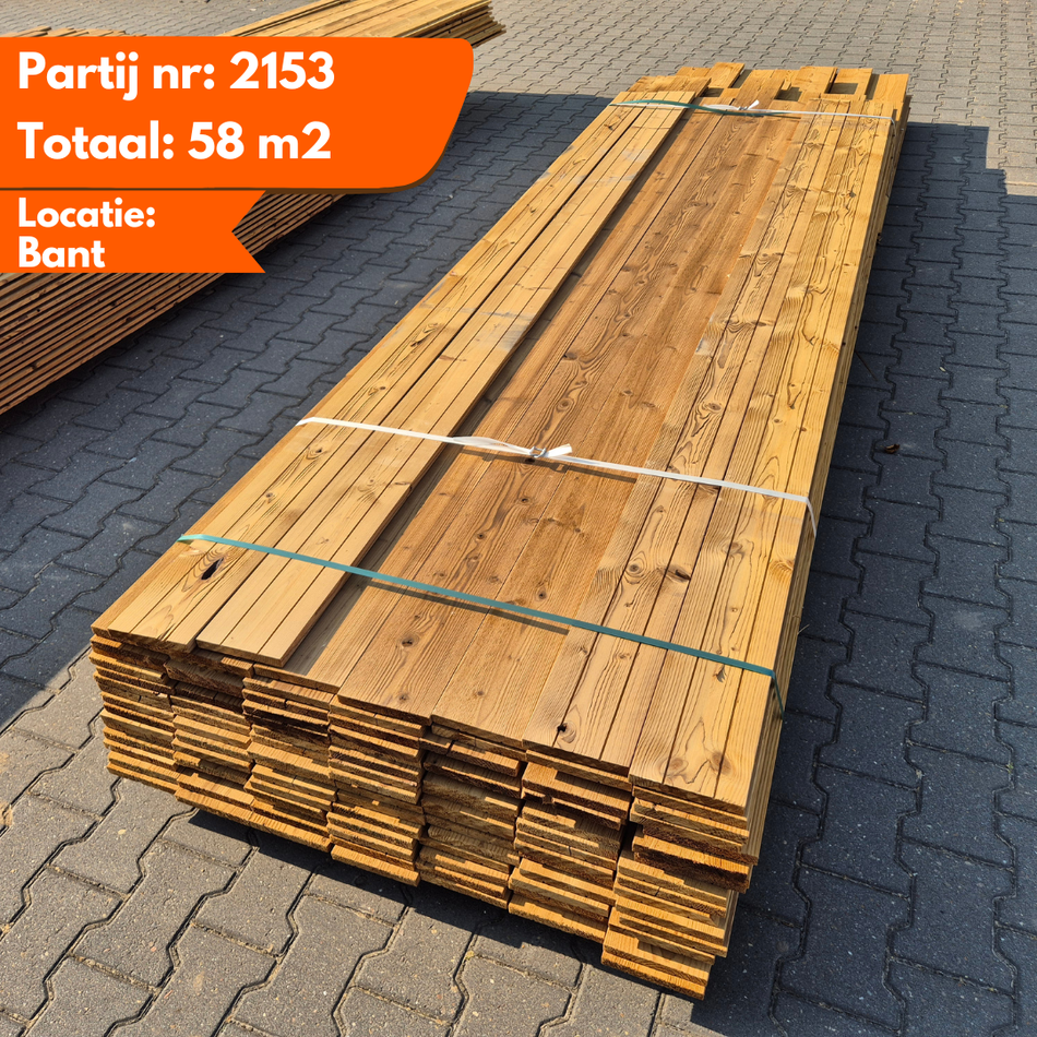 Partij Thermo Vuren Rabat planken Geborsteld 3000-3300-3600-4200x140x18mm