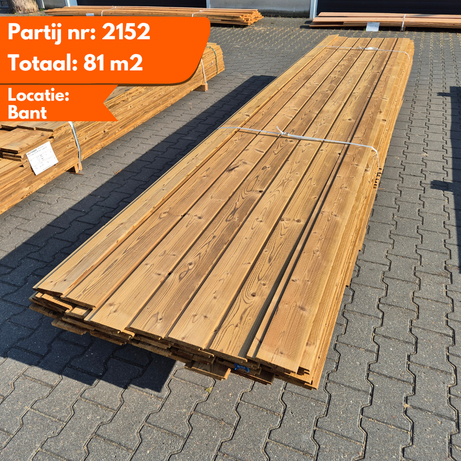 Partij Thermo Vuren halfhouts Rabat planken 3000-3600-4500x140-130x19mm