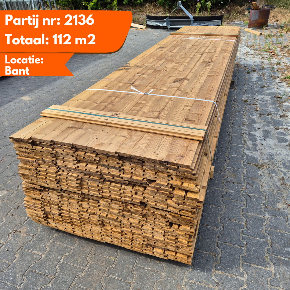 Partij Thermo Vuren Rabat dubbel rhombus Geborsteld 3900-4200-4500x140-130x20mm