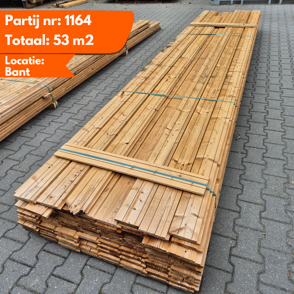 Partij Thermo Vuren halfhouts Rabat planken geborsteld 3900-4200-4800x140-130x19mm