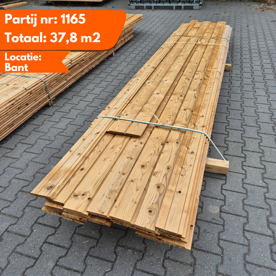 Partij Thermo Vuren halfhouts Rabat planken geborsteld 3000x4200x140-130x19mm