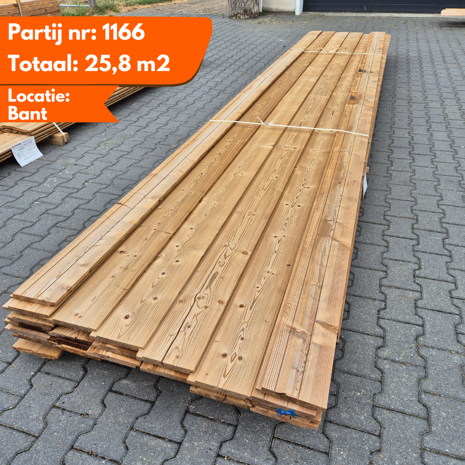 Partij Thermo Vuren halfhouts Rabat planken geborsteld 3000-4200-5100x185-175x20mm