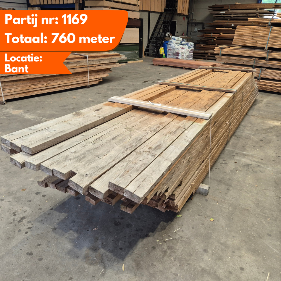 Partij Thermo Vuren Balken van 4500 tot 5100mmx100x50mm