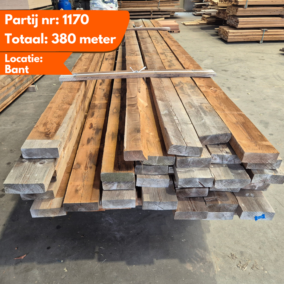 Partij Thermo Vuren Balken van 3300 tot 5100x150x50mm