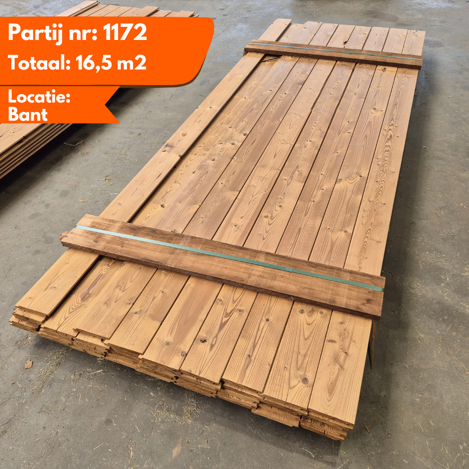 Partij Thermo Vuren halfhouts Rabat planken 3000x138-125x18mm