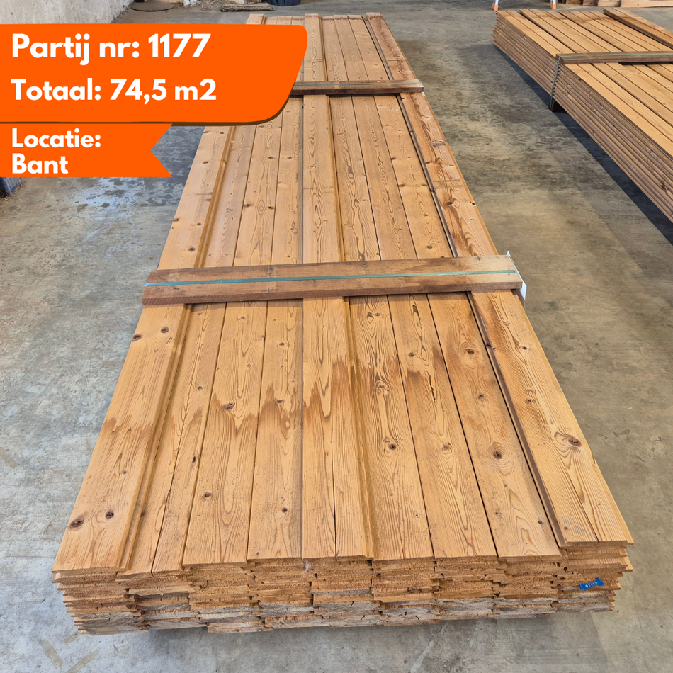 Partij Thermo Vuren halfhouts Rabat planken 3900-5400x140-130x18mm
