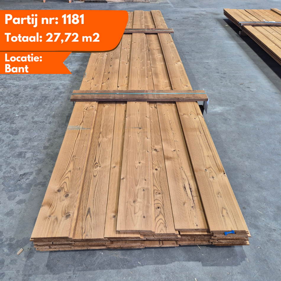Partij Thermo Vuren halfhouts Rabat planken 4800x185-175x18mm