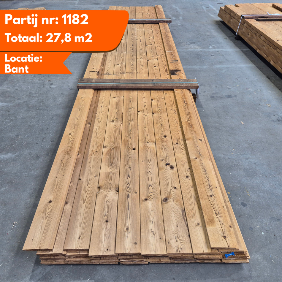 Partij Thermo Vuren halfhouts Rabat planken 5100x140-130x18mm