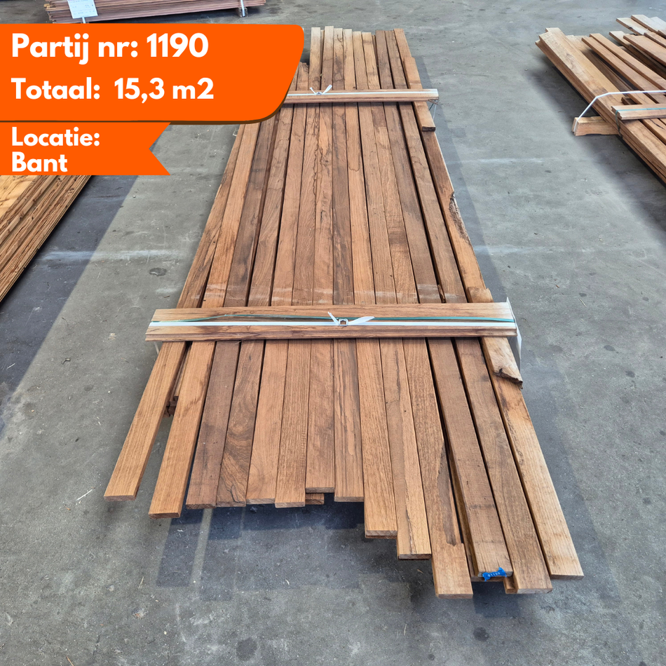 Partij Thermo Frake Geschaafde Planken diverse maten 3050-4250x66x19mm