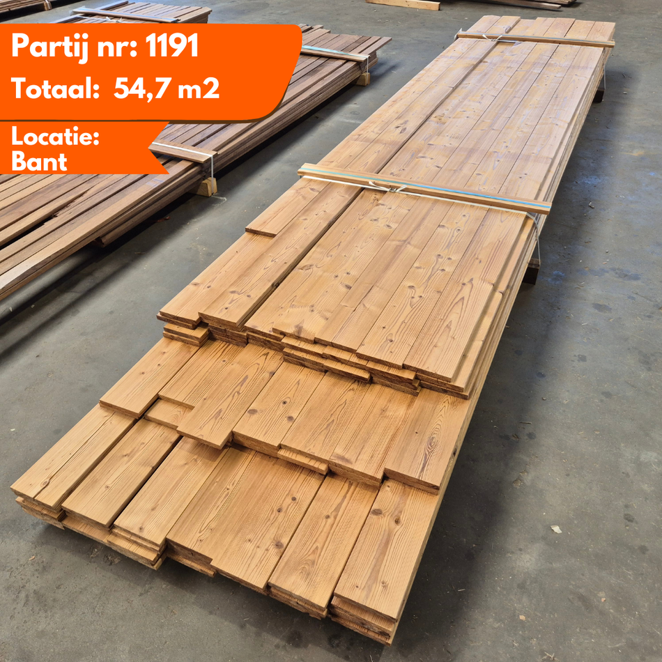 Partij Thermo Vuren planken geborsteld 3000-4200-4500-4800x140x18mm