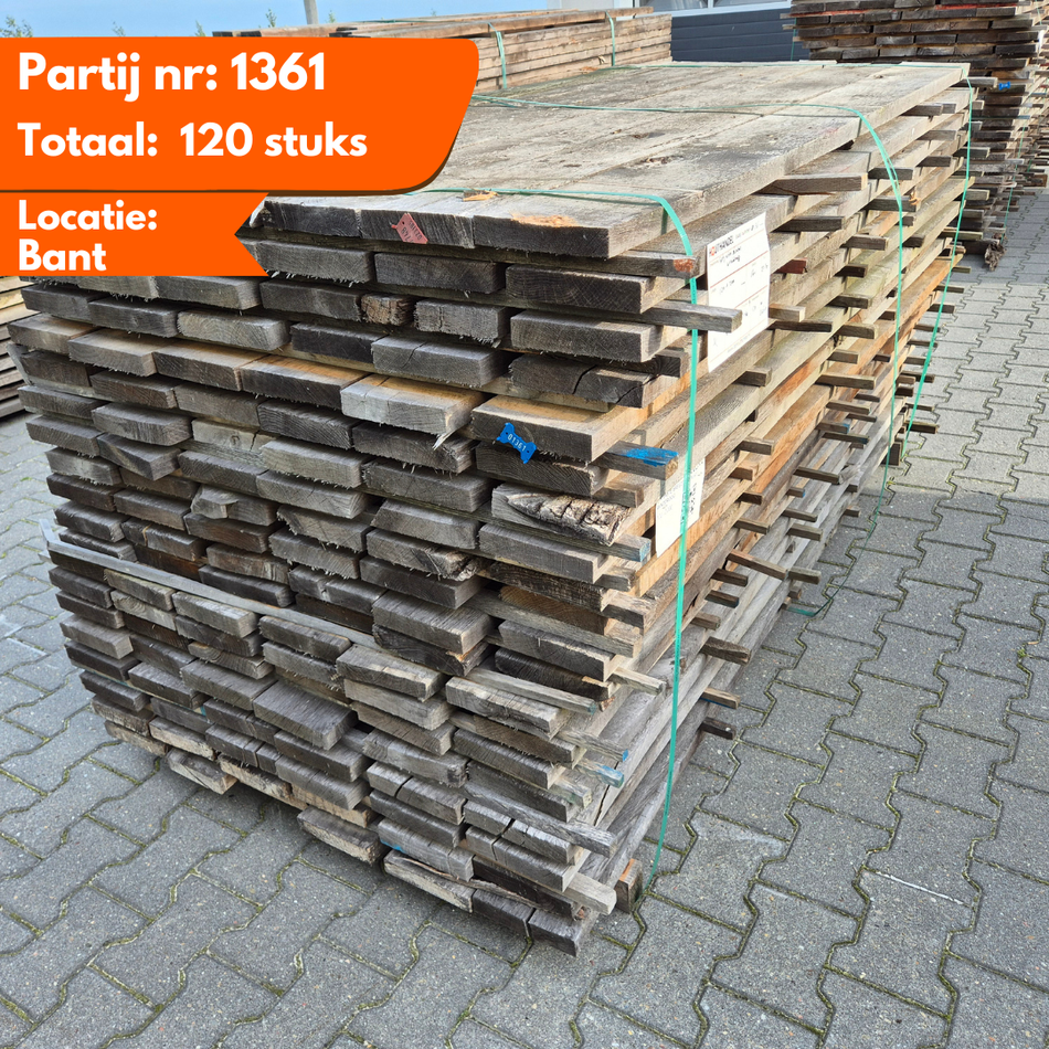 Partij Eiken planken 2000x160x27-30mm Windgedroogd