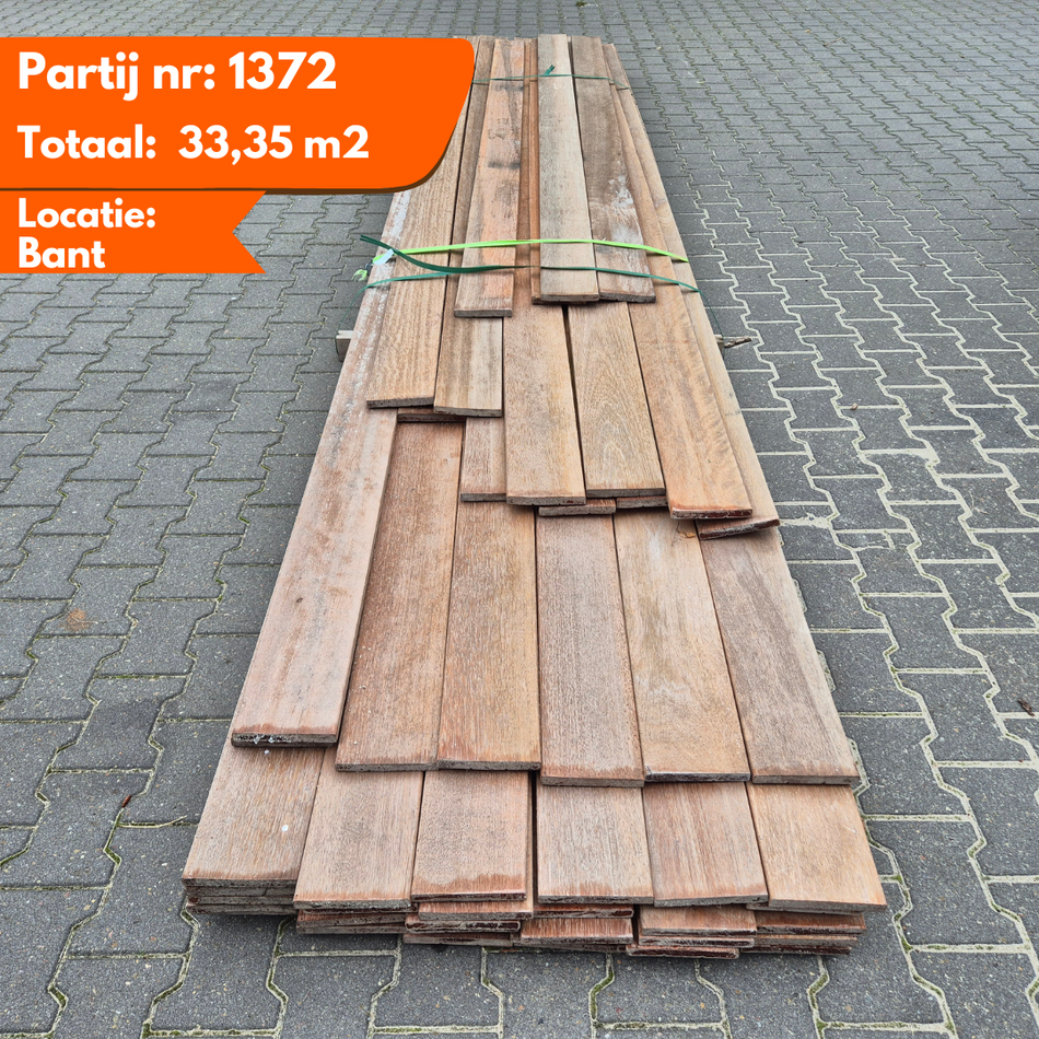 Partij Vlonderplanken Keruing 3050-3650-3950-4600-4900x145x19mm