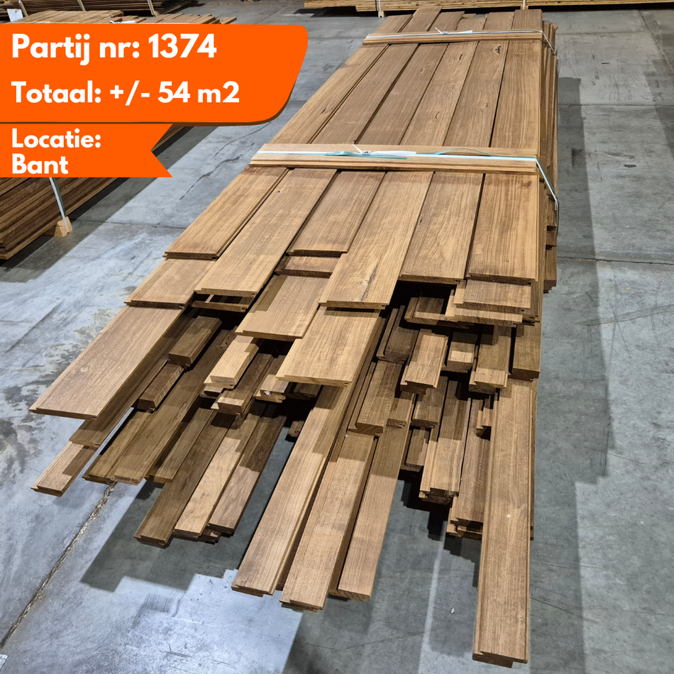 Partij Thermo Frake mix Barcode Geschaafde Plank, 3D, 2450tot3800x80-175x19-28-38mm