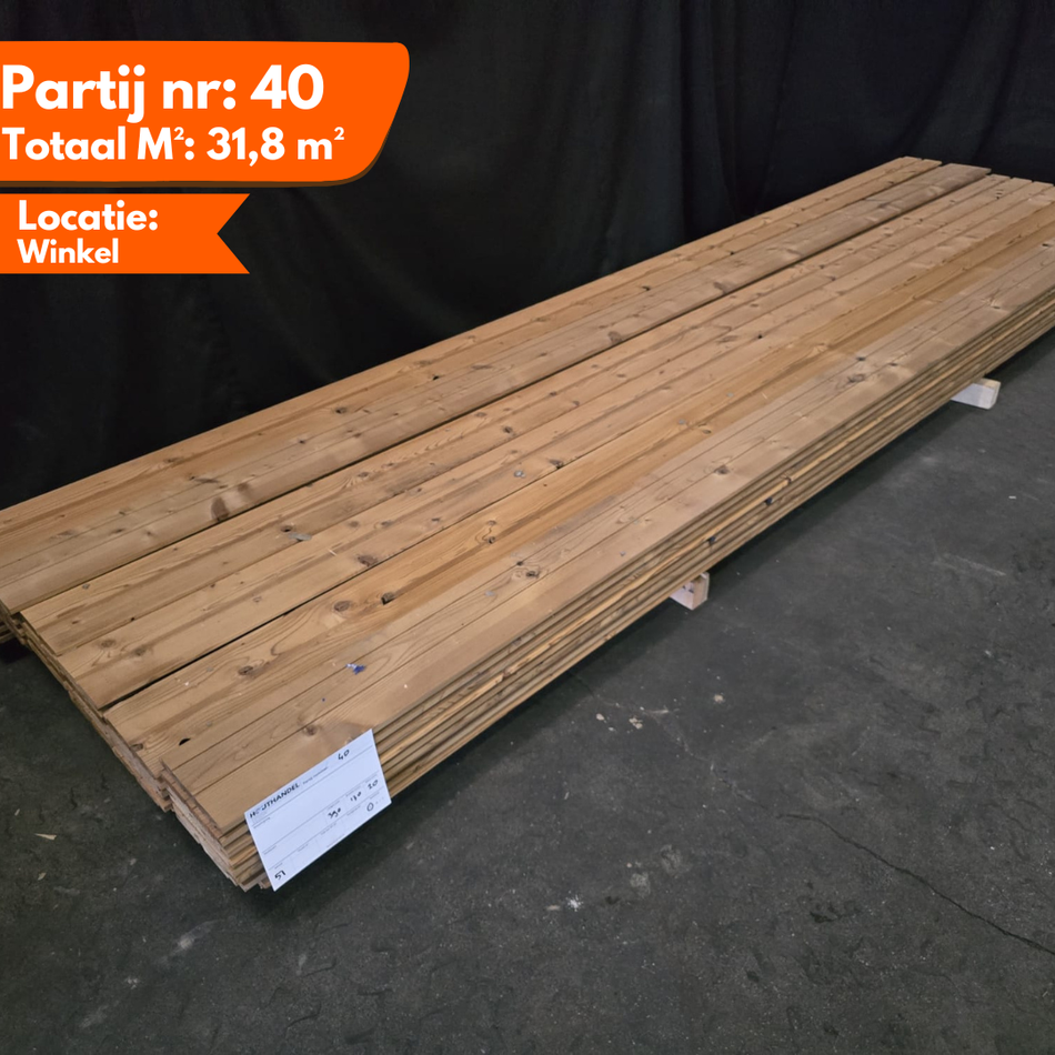 Thermo vuren dubbel rhombus 3900x170-160x20mm