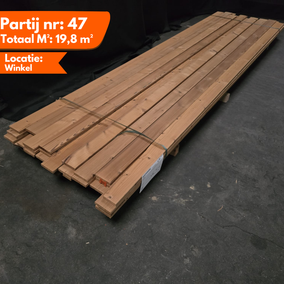 Thermo vuren geschaafde planken 3000-3300x100x20mm