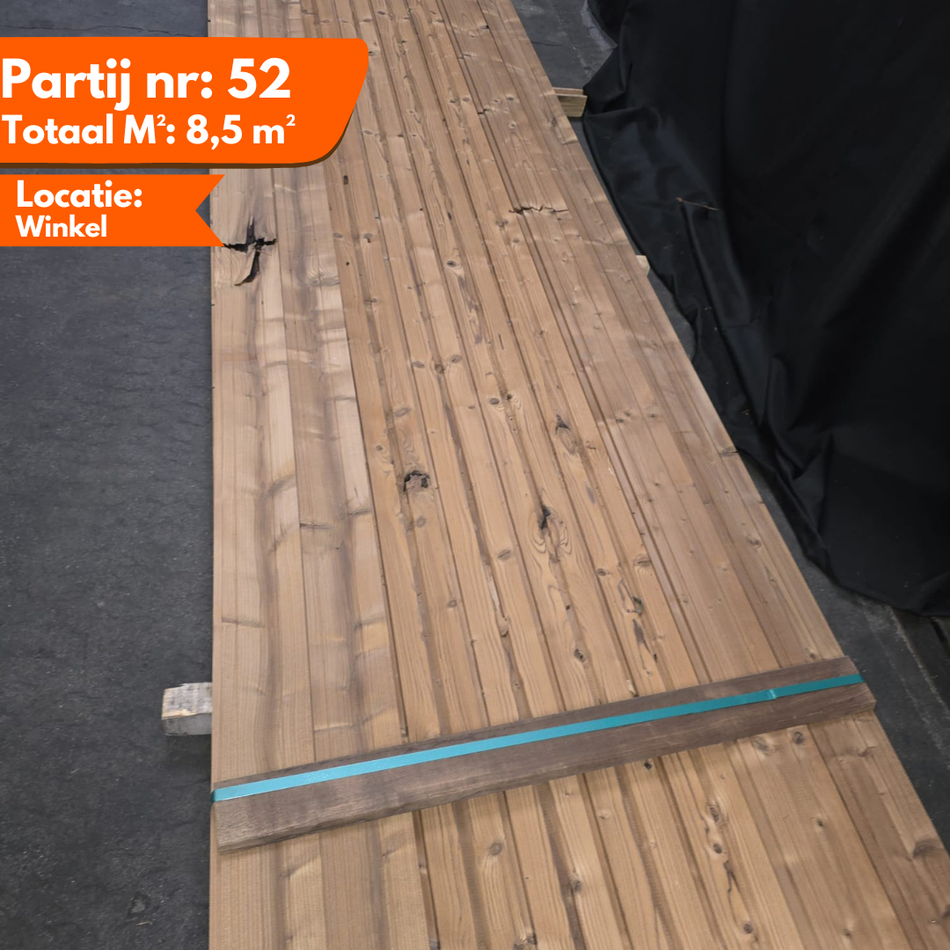 Thermo vuren dubbel rhombus 3650x140-130x20mm