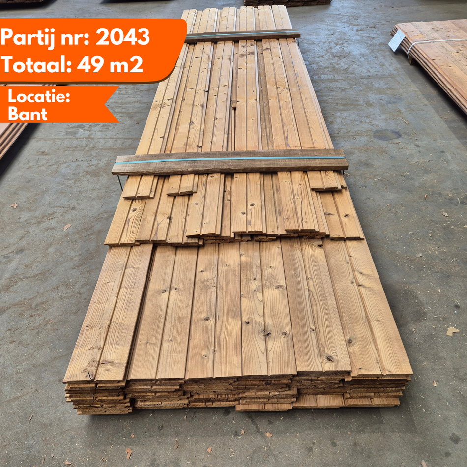 Thermo Vuren Halfhouts Rabat Dubbel Rhombus Mix partij 3300-3600x140-130x18 - 3600x80-90x18 - 4200x185-175x18mm