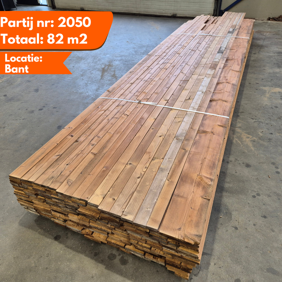 Thermo Vuren Geschaafde Plank Barcode zicht. Lengte 5400 tot 3600mm x  Diverse breedten