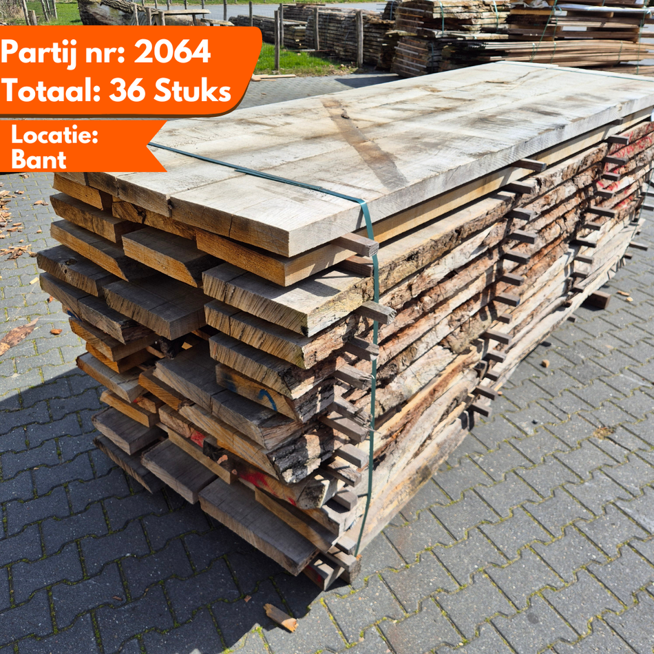 Partij Duits Eiken Schaaldelen 3100-3000x500-300x55mm Windgedroogd