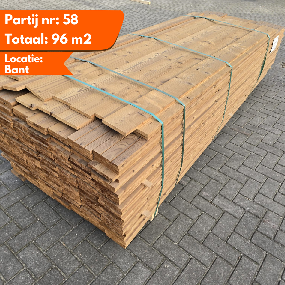Thermo vuren geschaafde plank 3000-2450x140x19mm