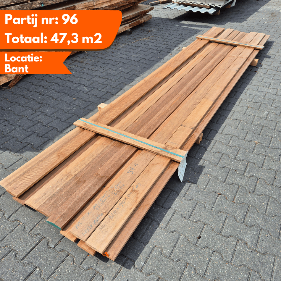 Partij Meranti Afdeklatten 4300x115x18-30mm