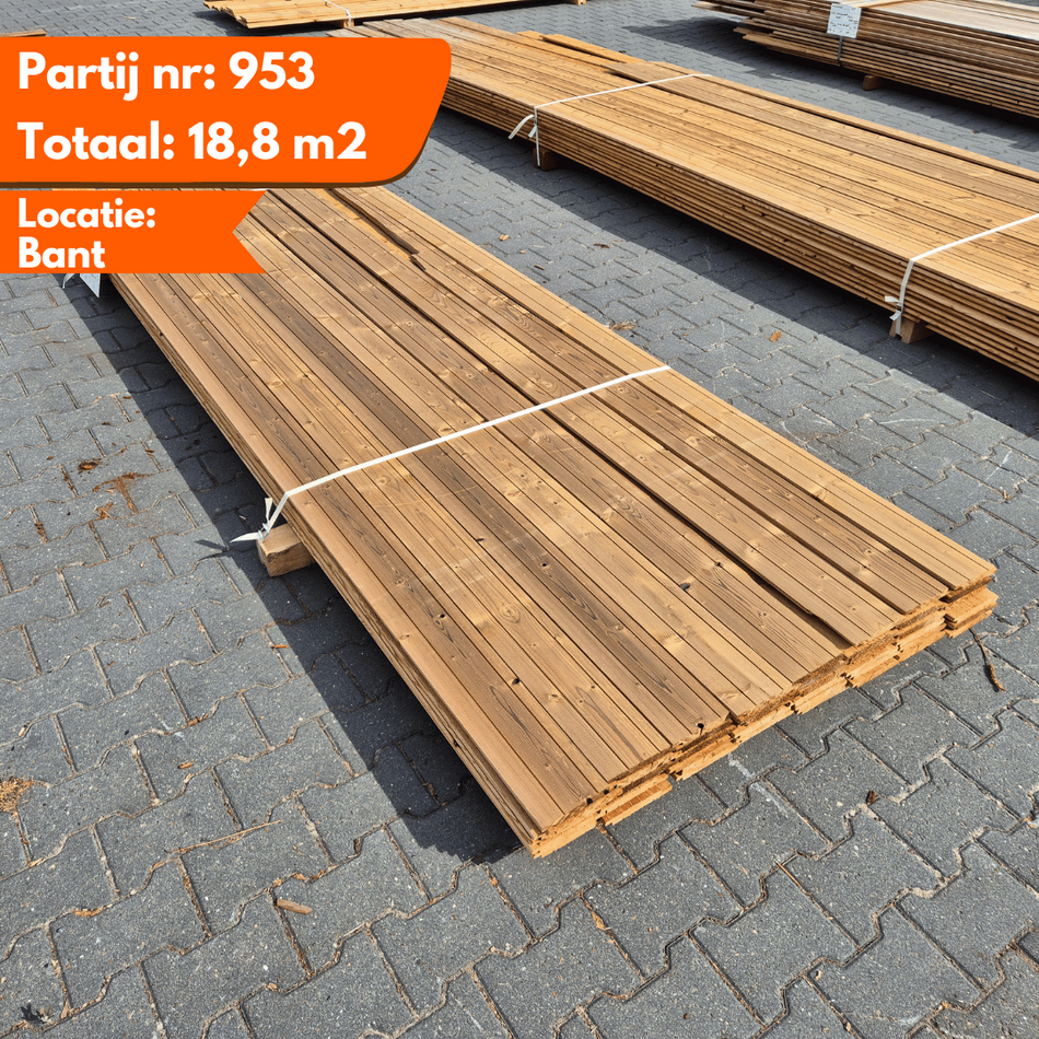Thermo Vuren Channelsiding Geborsteld 3000-3300x140x19mm