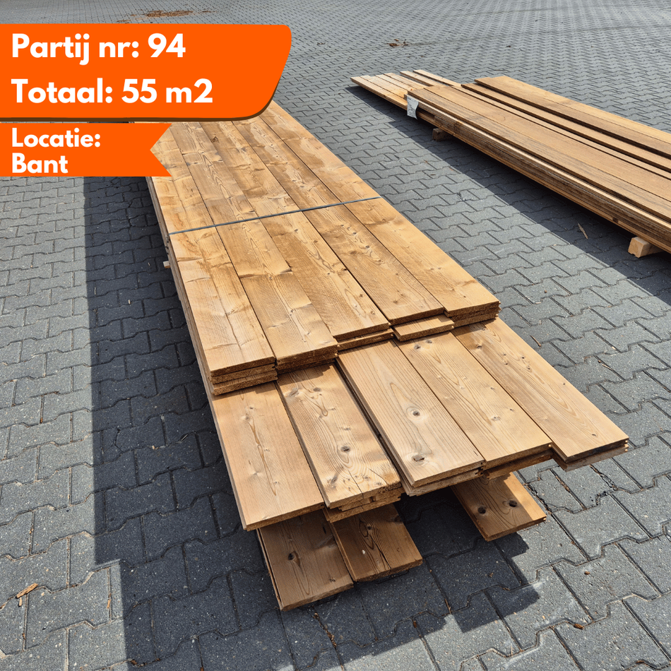 Thermo Vuren Geschaafde Plank 4200-5100x185-175x21mm