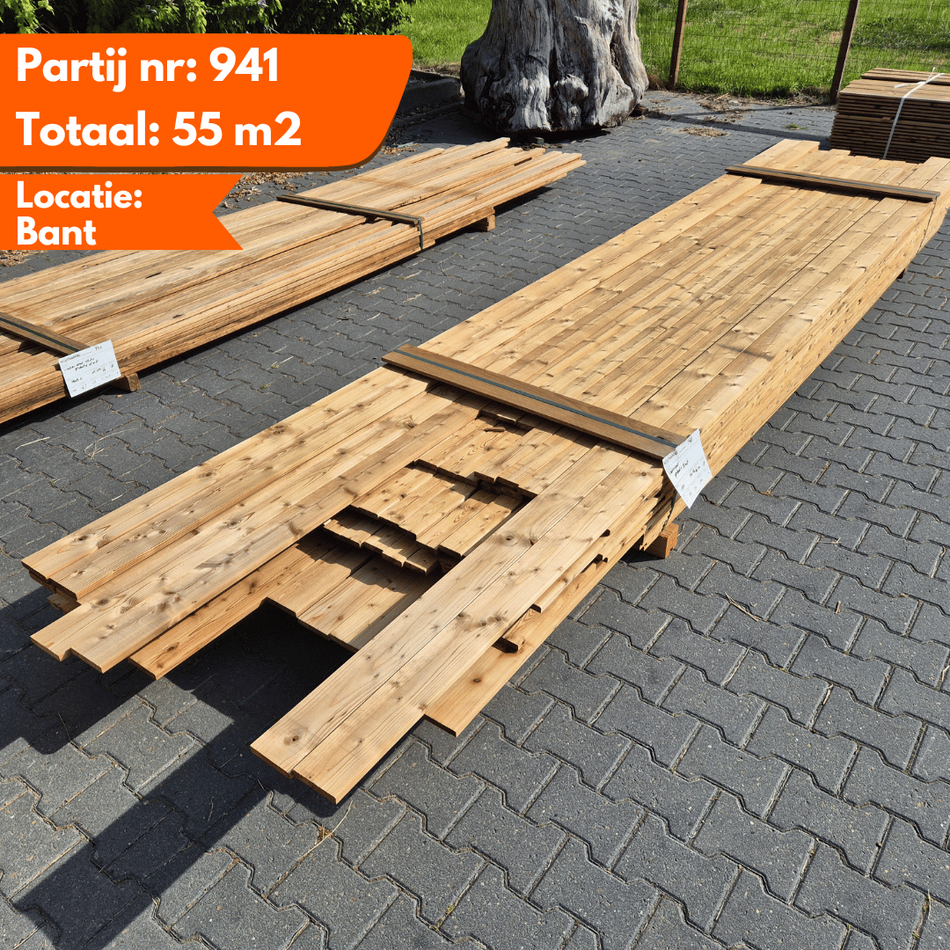 Thermo Vuren Geschaafde Plank 3300-4800x66-100x18mm