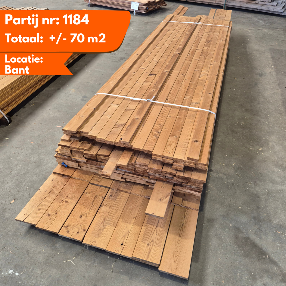 Partij Thermo Vuren Planken Barcode Lengte 3000 tot 4800mmx66-90-115-160x18mm