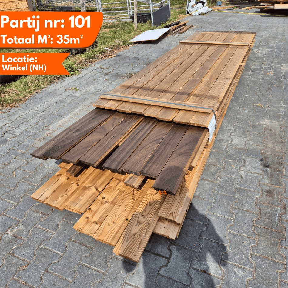 Partij Thermo mix Frake/Eik/Vuren 2150-5000x70-140x20mm
